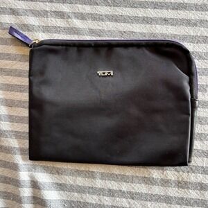 Tumi for Delta Black and Purple Zipper Pouch